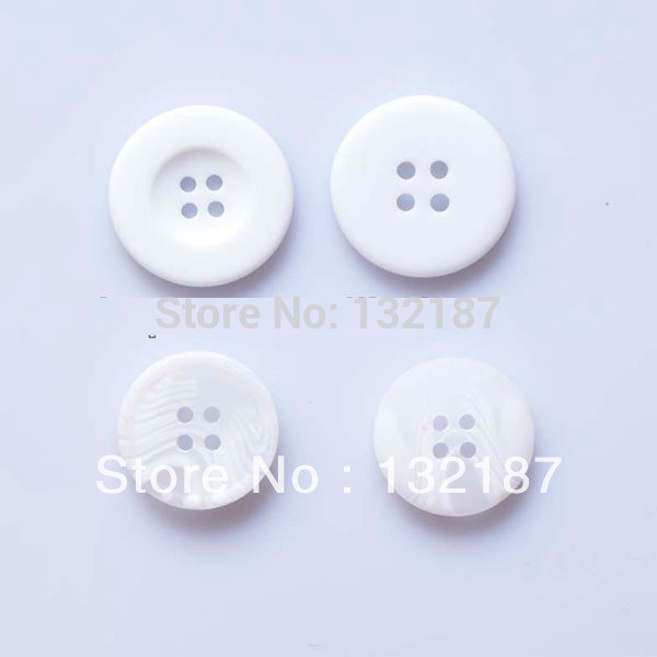 Wholesale plastic 4-hole chalk white buttons polyester buttons sewing coat  buttons bt22